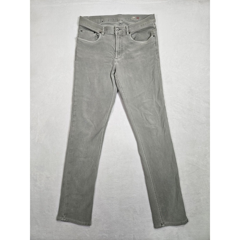 Faherty Stretch Terry 5 Pocket Pants Jeans Mens 33x32 Slate Gray Straight Leg